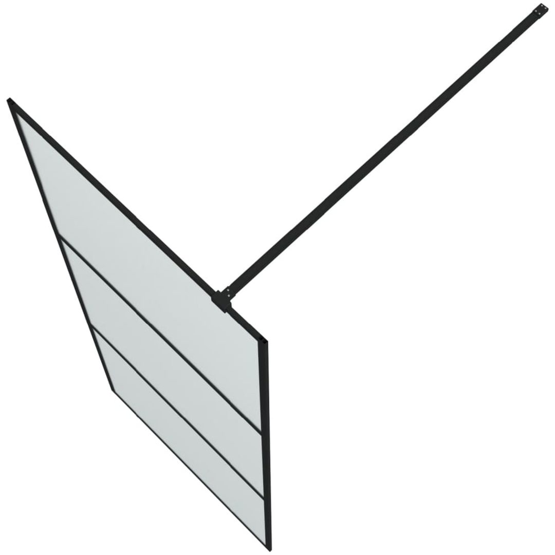 Duschvägg svart frostat ESG-glas vidaXL 80 x 195 cm – bild 5