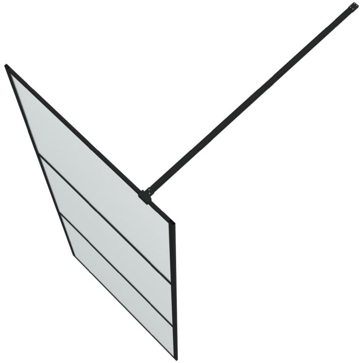 Duschvägg svart frostat ESG-glas vidaXL 80 x 195 cm – bild 5