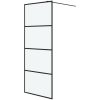 Duschvägg svart frostat ESG-glas vidaXL 80 x 195 cm – miniatyr 2