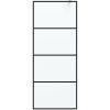 Duschvägg svart frostat ESG-glas vidaXL 80 x 195 cm – miniatyr 3