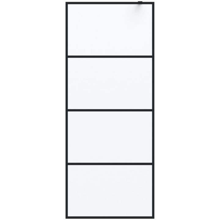 Duschvägg svart frostat ESG-glas vidaXL 80 x 195 cm – bild 3