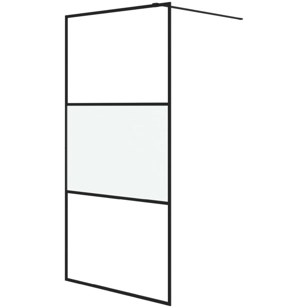 Duschvägg svart halvfrostat ESG-glas vidaXL 100 x 195 cm – bild 2