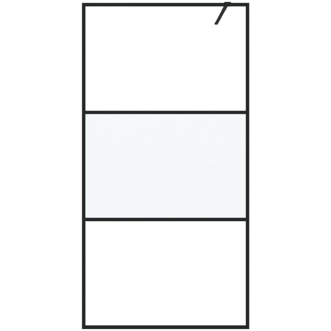 Duschvägg svart halvfrostat ESG-glas vidaXL 100 x 195 cm – bild 3