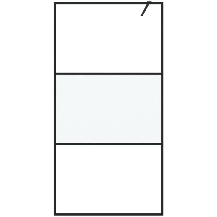 Duschvägg svart halvfrostat ESG-glas vidaXL 100 x 195 cm – bild 3