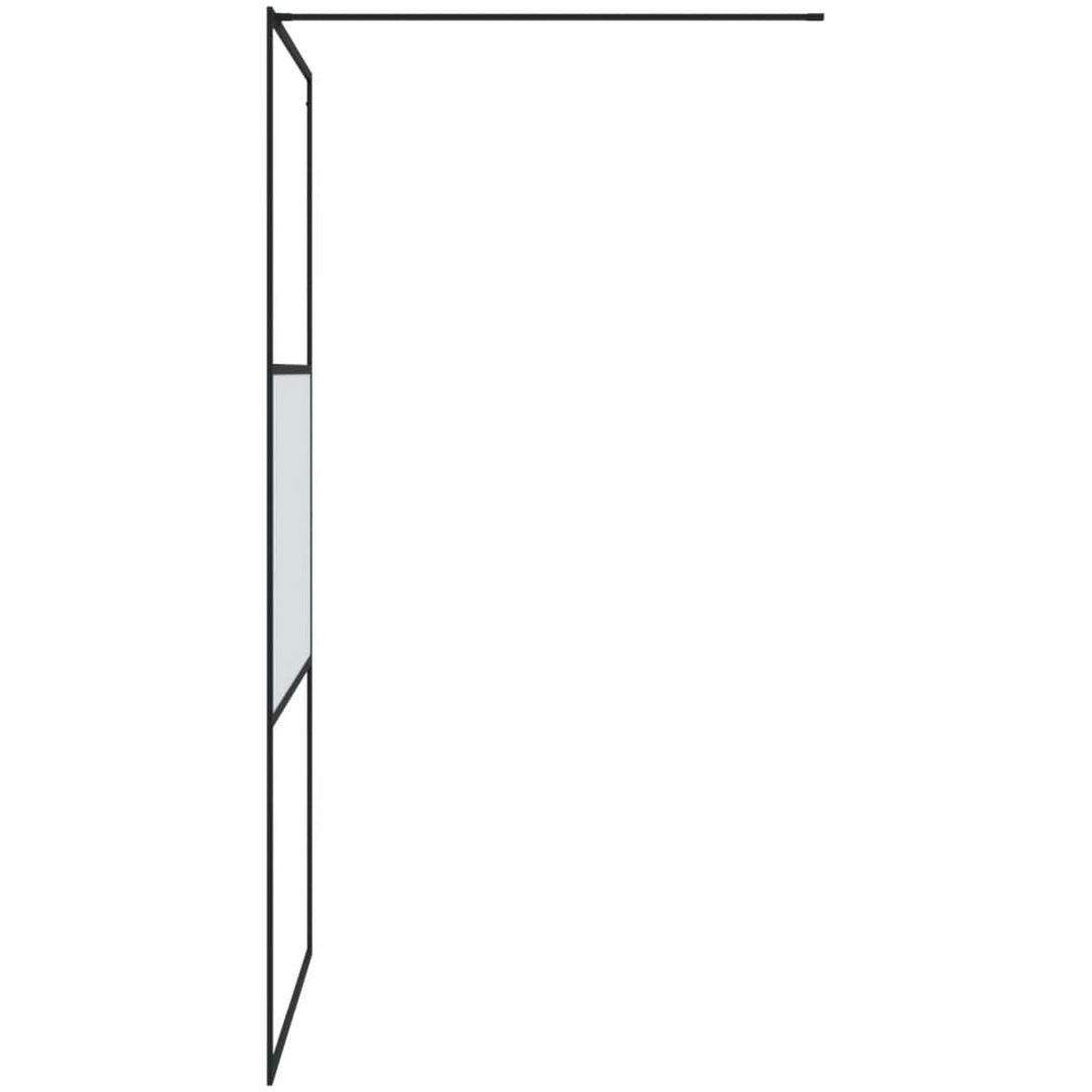 Duschvägg svart halvfrostat ESG-glas vidaXL 100 x 195 cm – bild 4