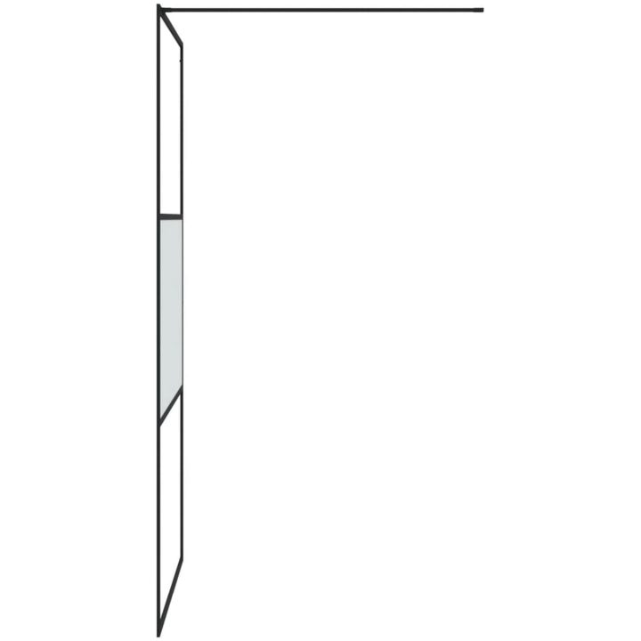 Duschvägg svart halvfrostat ESG-glas vidaXL 100 x 195 cm – bild 4