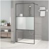 Duschvägg svart halvfrostat ESG-glas vidaXL 100 x 195 cm – miniatyr 1
