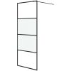 Duschvägg svart halvfrostat ESG-glas vidaXL 80 x 195 cm – miniatyr 2