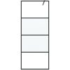 Duschvägg svart halvfrostat ESG-glas vidaXL 80 x 195 cm – miniatyr 3