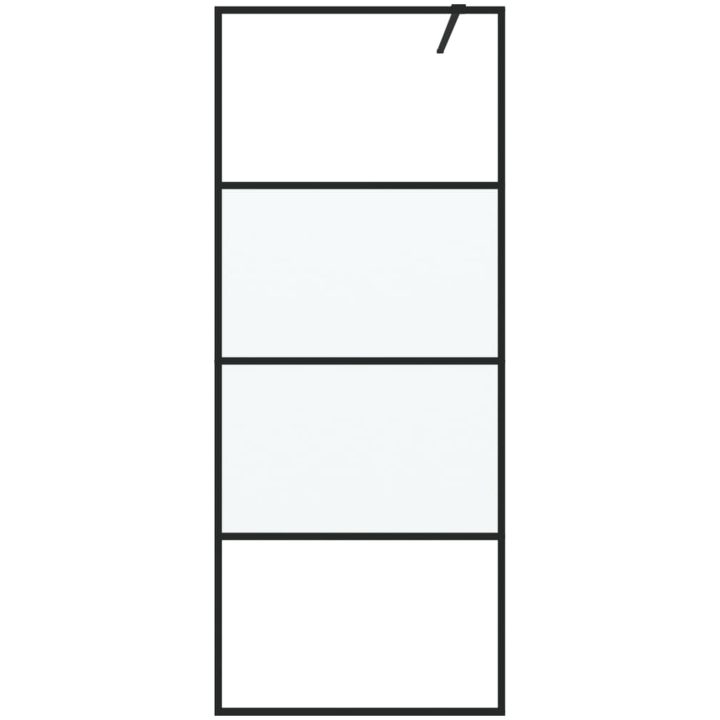 Duschvägg svart halvfrostat ESG-glas vidaXL 80 x 195 cm – bild 3