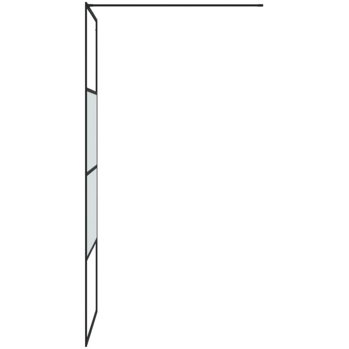 Duschvägg svart halvfrostat ESG-glas vidaXL 80 x 195 cm – bild 4