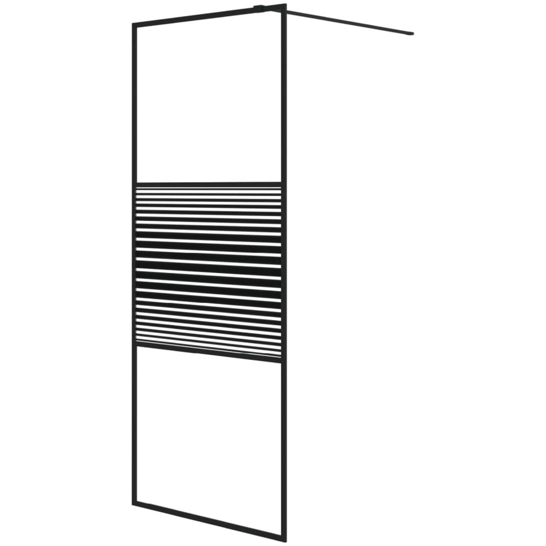 Duschvägg svart klart ESG-glas vidaXL 80 x 195 cm – bild 2