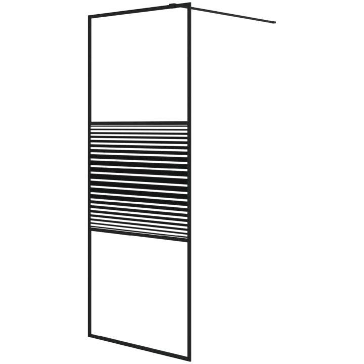 Duschvägg svart klart ESG-glas vidaXL 80 x 195 cm – bild 2