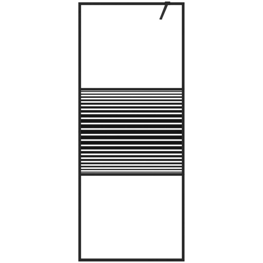 Duschvägg svart klart ESG-glas vidaXL 80 x 195 cm – bild 3