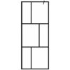 Duschvägg till duschkabin härdat glas svart vidaXL 80 x 195 cm – miniatyr 3