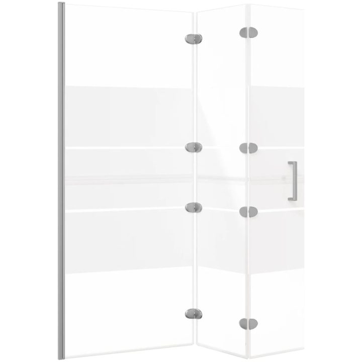 Duschvägg vikbar ESG vit vidaXL 120 x 140 cm – bild 4