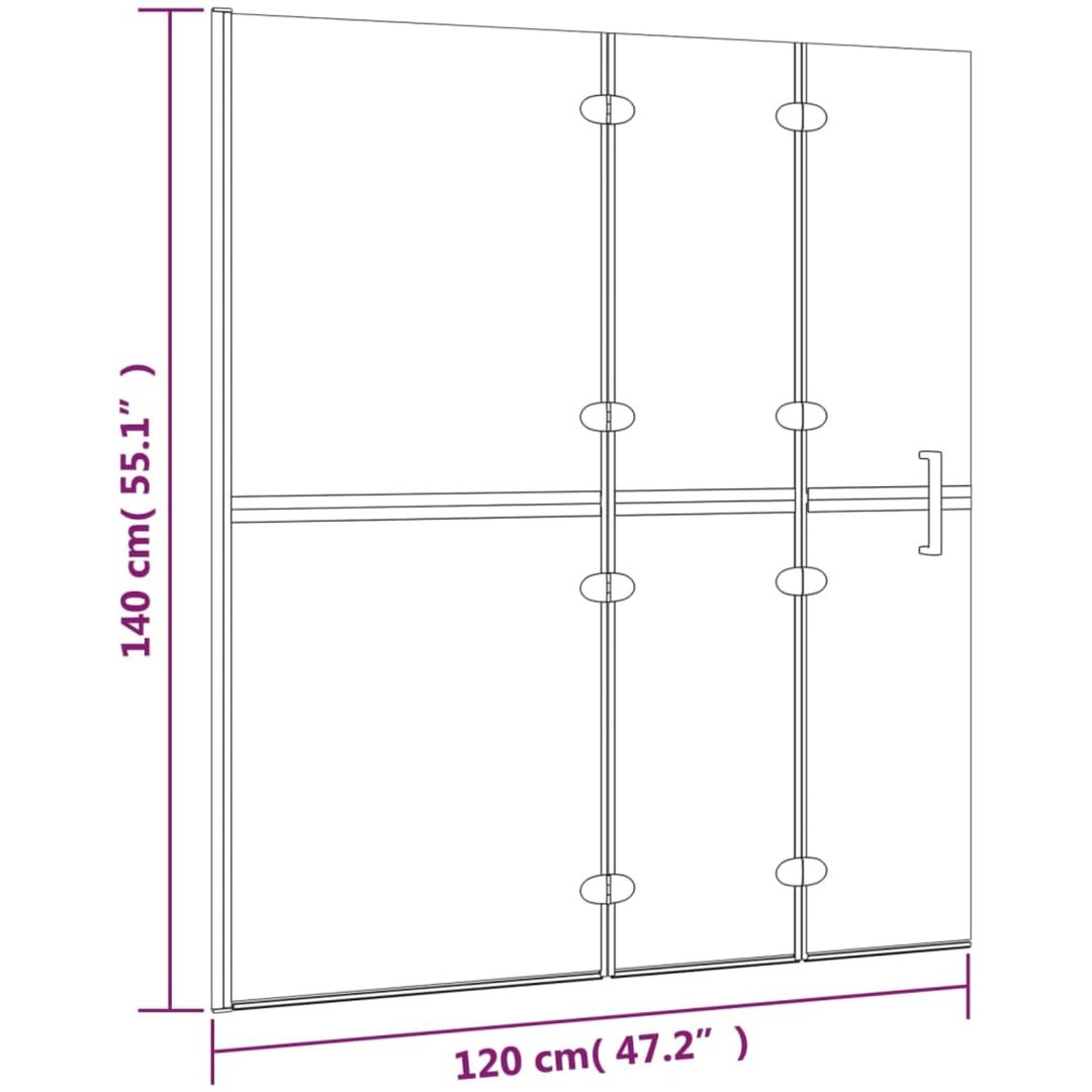 Duschvägg vikbar ESG vit vidaXL 120 x 140 cm – bild 7