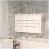Duschvägg vikbar ESG vit vidaXL 120 x 140 cm – miniatyr 1