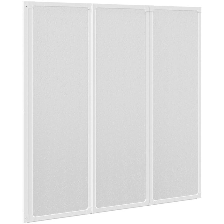 Duschvägg vikbar Vit 3-paneler vidaXL 117 x 120 cm – bild 2