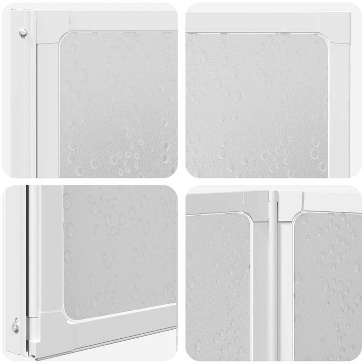 Duschvägg vikbar Vit 3-paneler vidaXL 117 x 120 cm – bild 10