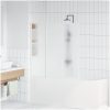 Duschvägg vikbar Vit 3-paneler vidaXL 117 x 120 cm – miniatyr 3