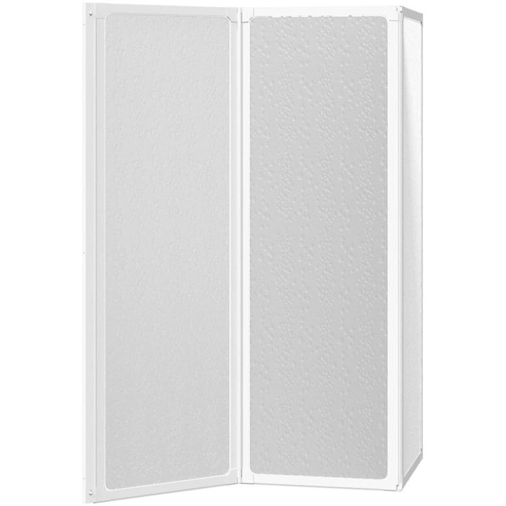Duschvägg vikbar Vit 3-paneler vidaXL 117 x 120 cm – bild 5