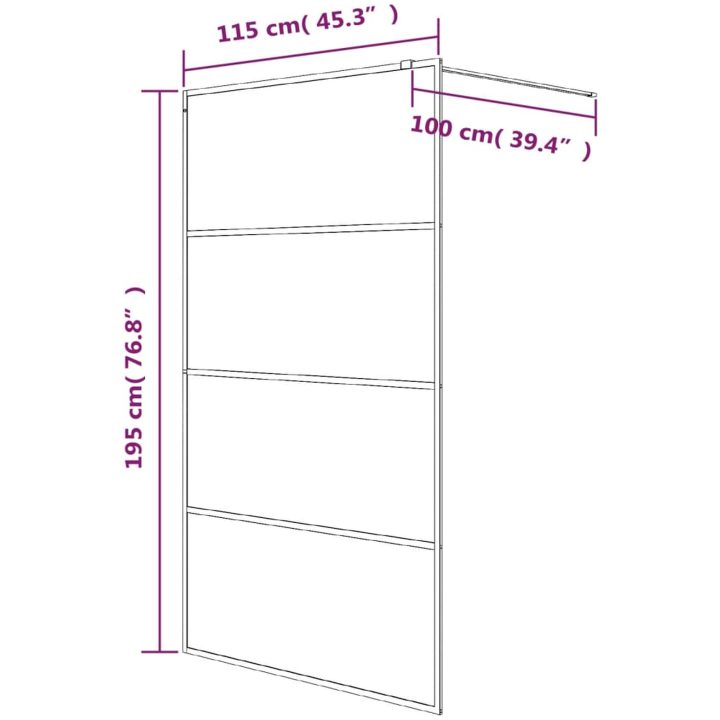 Duschvägg vit klart ESG-glas vidaXL 115 x 195 cm – bild 7