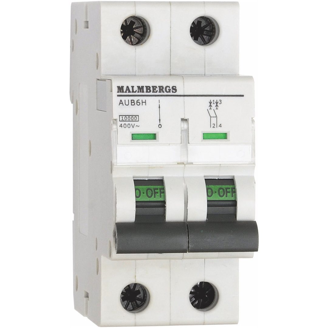 Dvärgbrytare Malmbergs, 20A, 2P, C-Typ MALMBERGS