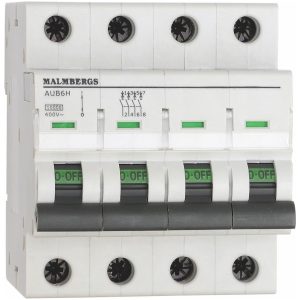 Dvärgbrytare Malmbergs, 25A, 4P, C-Typ MALMBERGS