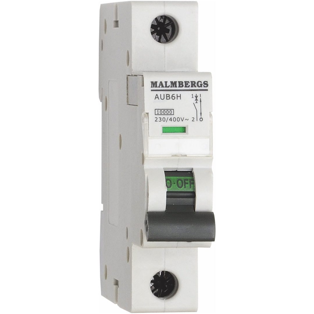 Dvärgbrytare Malmbergs, 2A, 1P, C-Typ MALMBERGS