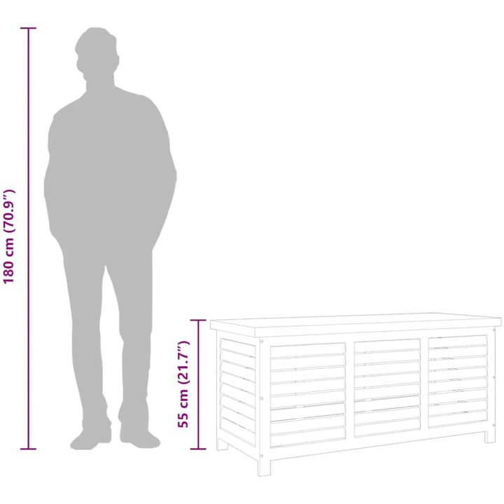 Dynbox 117x50x55 cm massivt eukalyptusträ vidaXL 117 x 55 x 50 cm – bild 10