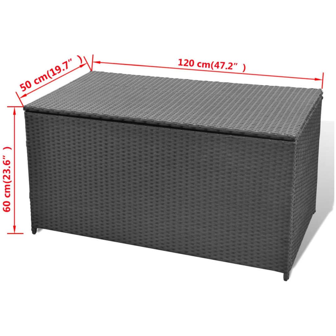 Dynbox 120x50x60 cm konstrotting svart vidaXL – bild 6