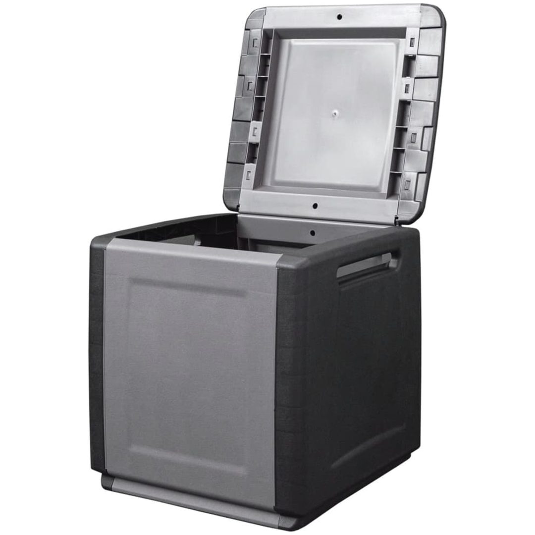 Dynbox 130 L mörkgrå och svart vidaXL 54 x 53 x 57 cm – bild 4