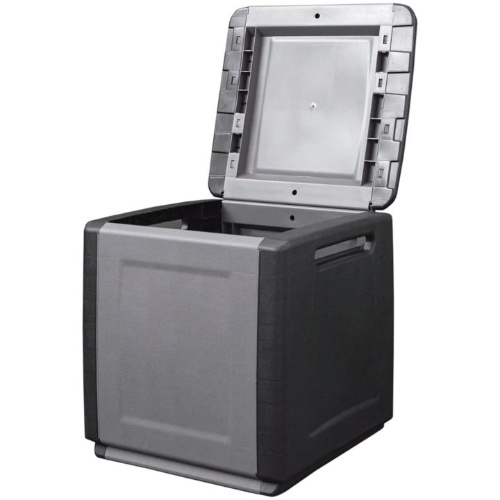 Dynbox 130 L mörkgrå och svart vidaXL 54 x 53 x 57 cm – bild 4