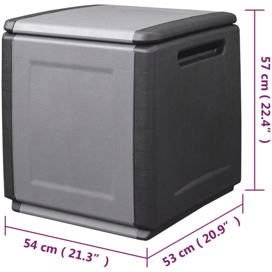 Dynbox 130 L mörkgrå och svart vidaXL 54 x 53 x 57 cm – bild 7