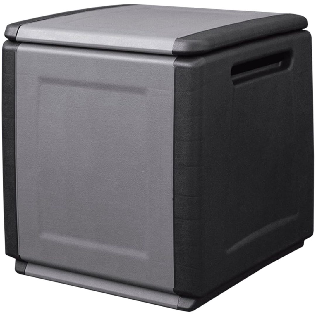 Dynbox 130 L mörkgrå och svart vidaXL 54 x 53 x 57 cm