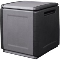 Dynbox 130 L mörkgrå och svart vidaXL