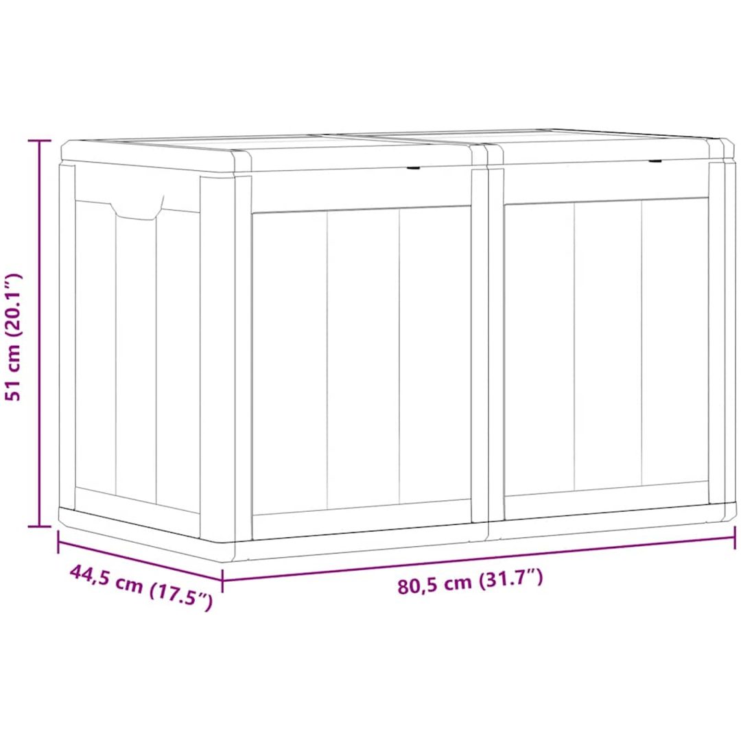 Dynbox 180 liter brun PP-träliknande vidaXL – bild 11