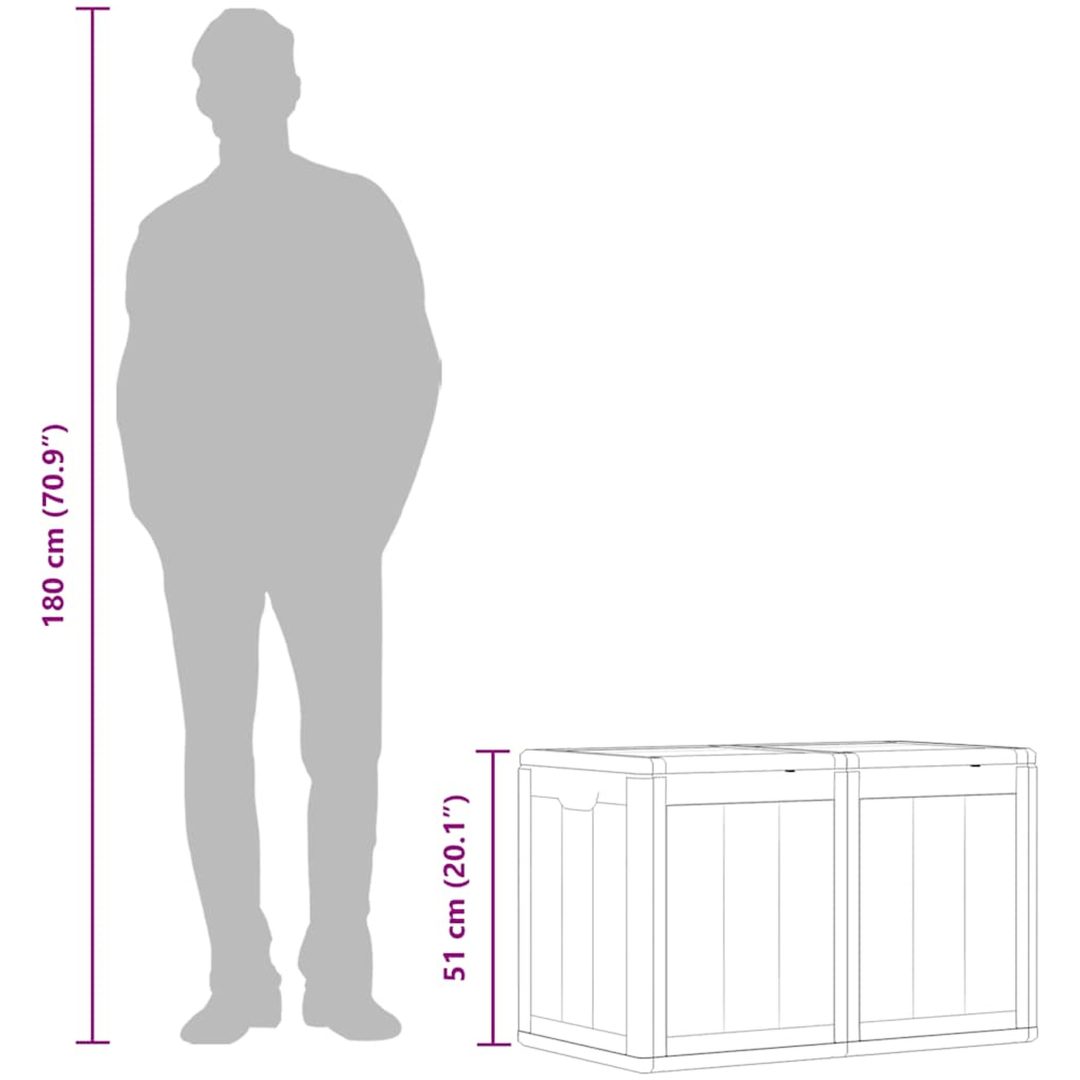 Dynbox 180 liter brun PP-träliknande vidaXL – bild 12