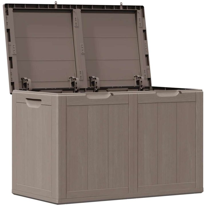 Dynbox 180 liter brun PP-träliknande vidaXL – bild 3