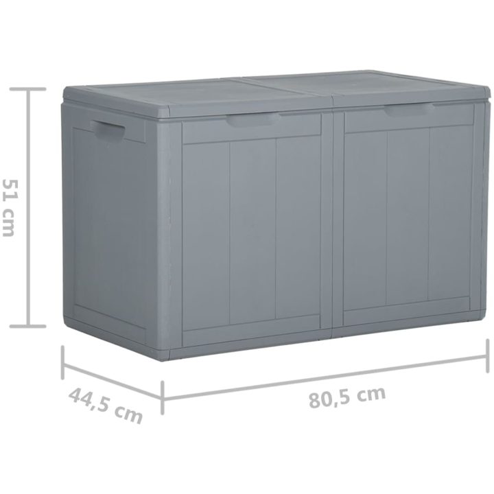 Dynbox 180 liter grå PP-träliknande vidaXL – bild 8
