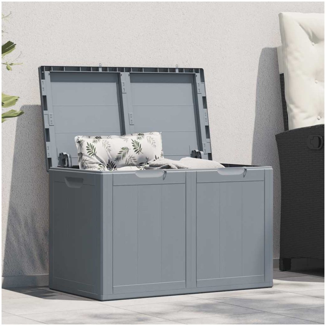 Dynbox 180 liter grå PP-träliknande vidaXL