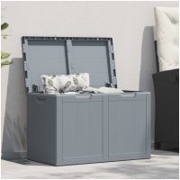 Dynbox 180 liter grå PP-träliknande vidaXL
