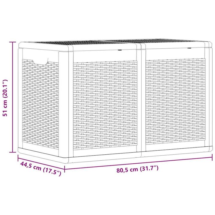 Dynbox 180 liter svart PP-rotting vidaXL – bild 10