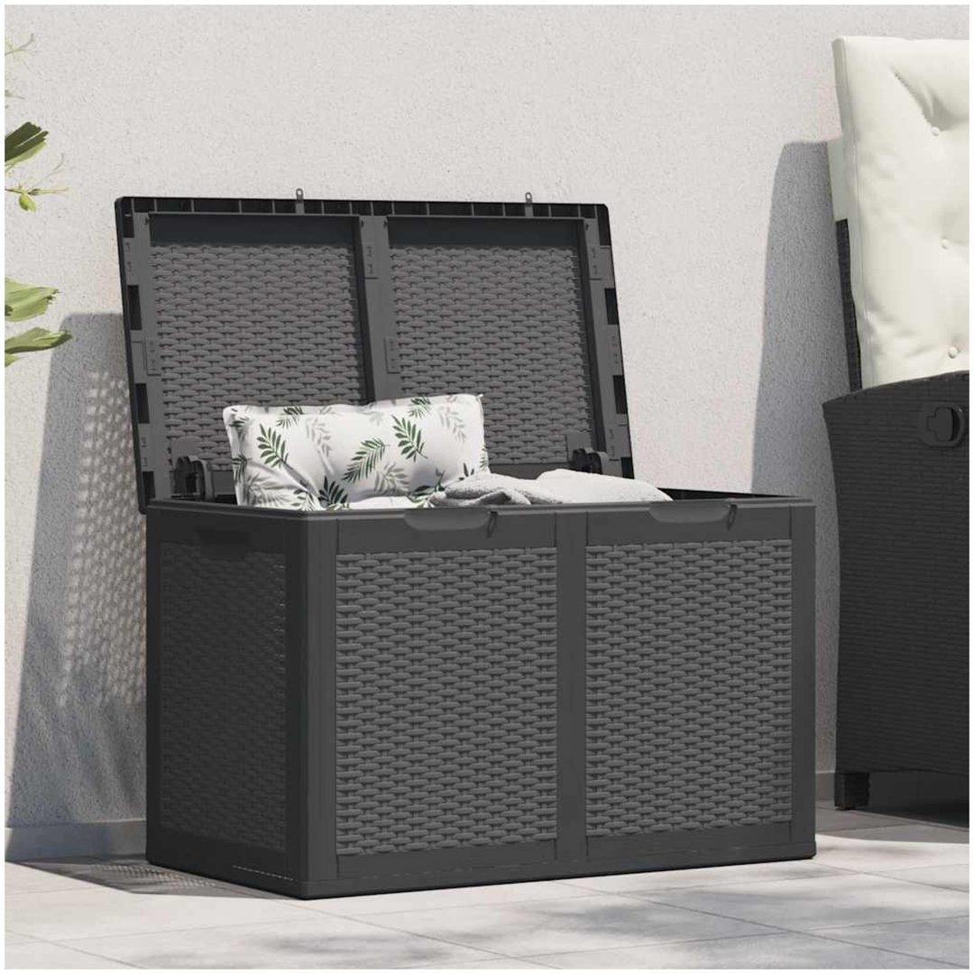 Dynbox 180 liter svart PP-rotting vidaXL
