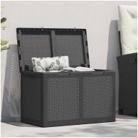 Dynbox 180 liter svart PP-rotting vidaXL