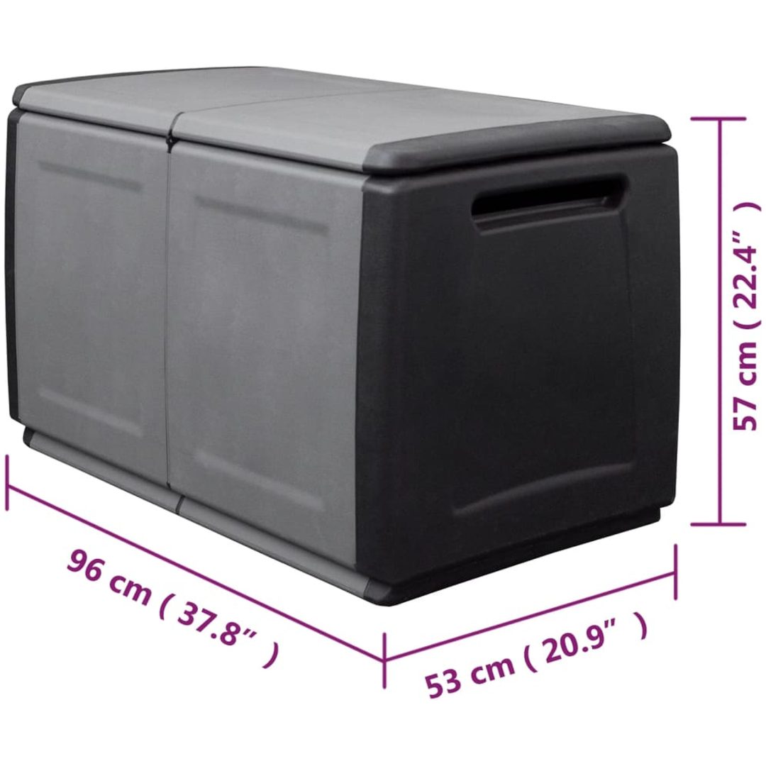 Dynbox 230 L mörkgrå och svart vidaXL 96 x 53 x 57 cm – bild 9