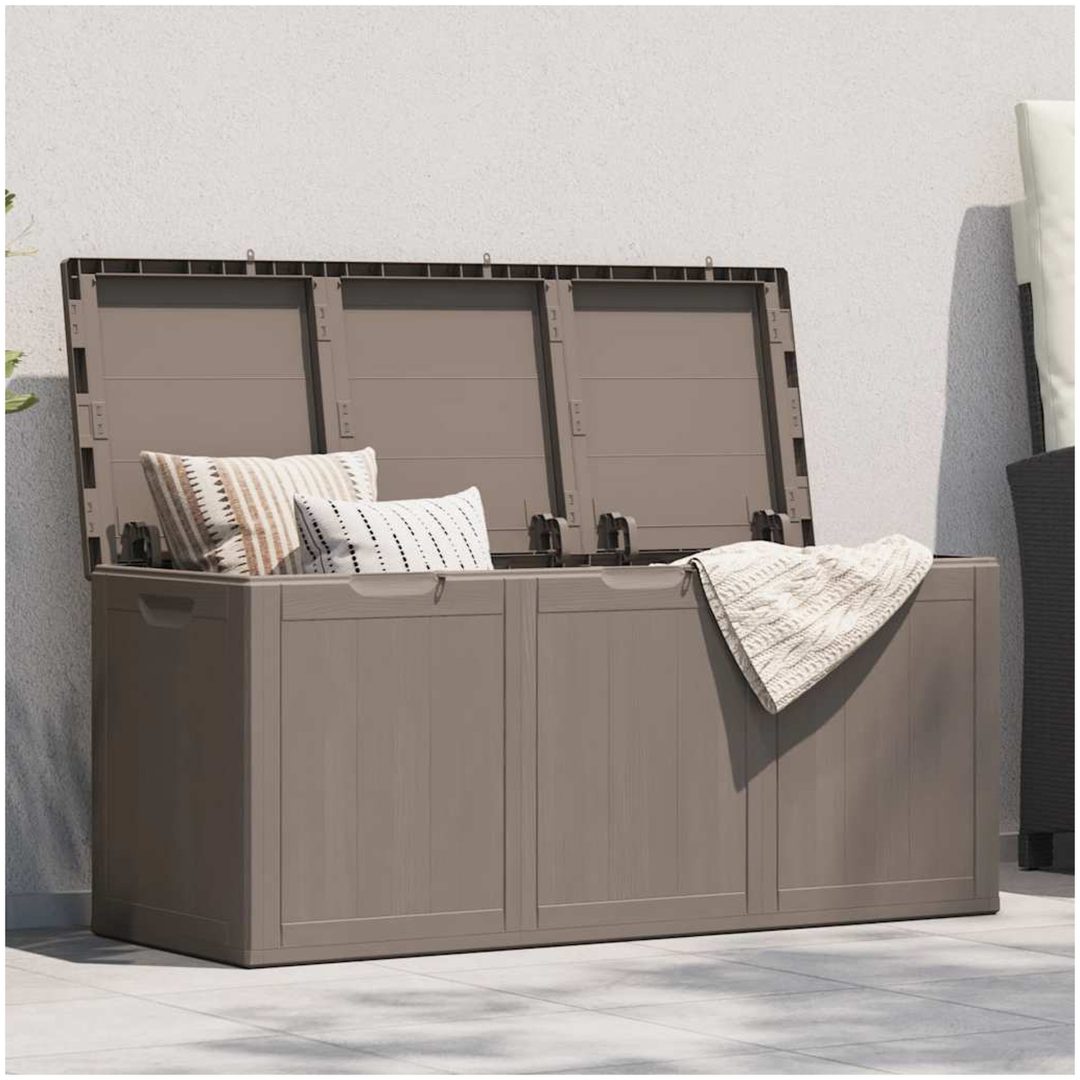 Dynbox 270 liter brun PP-träliknande vidaXL