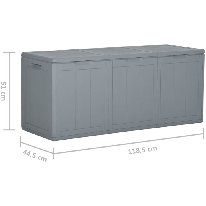 Dynbox 270 liter grå PP-träliknande vidaXL – bild 8