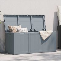 Dynbox 270 liter grå PP-träliknande vidaXL